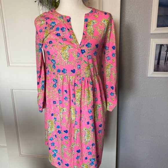 Lilly Pulitzer Loran Dress Prosecco Pink Tigress Garden Size Small - Picture 8 of 15